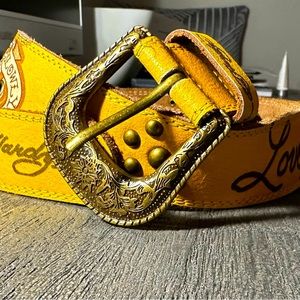 Ed Hardy: Love Kills Slowly Leather Yellow Belt